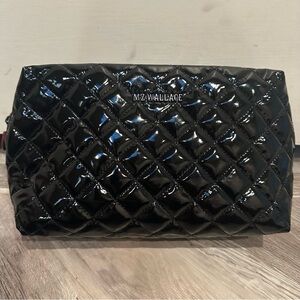 MZ WALLACE Mica Cosmetic Bag Black Lacquer